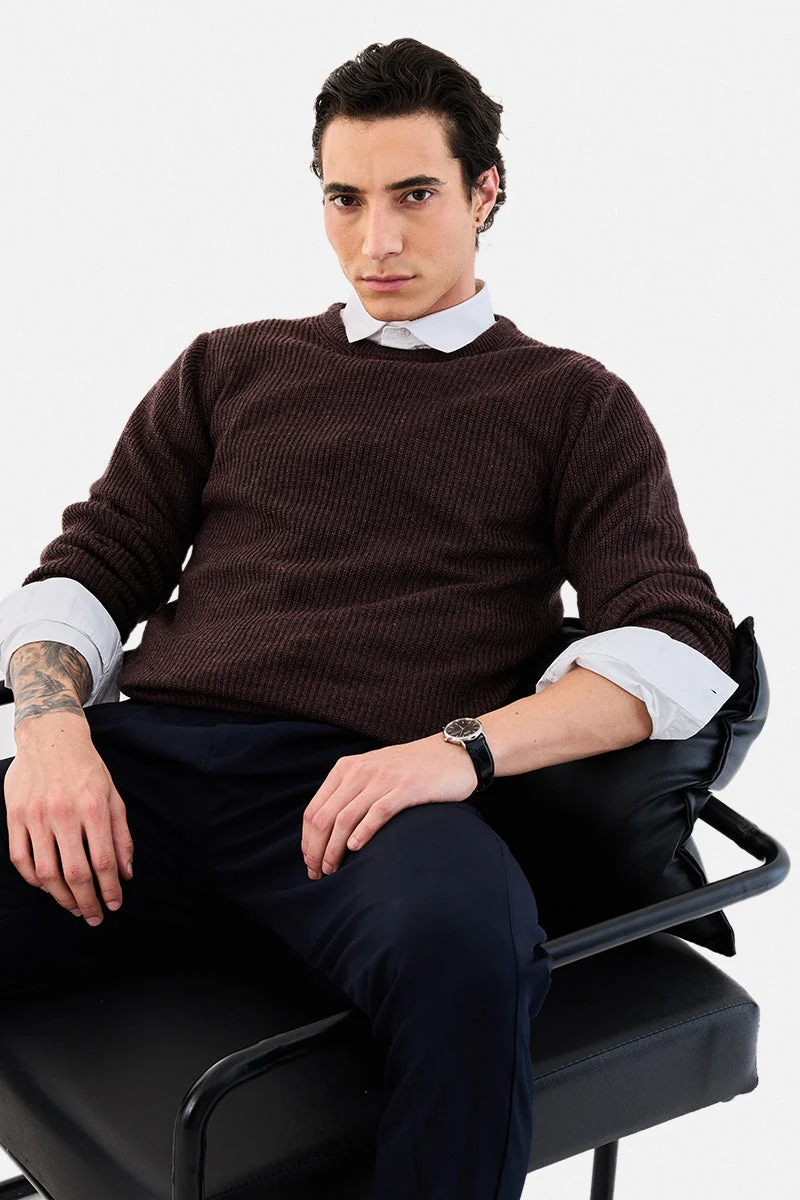 SNITCH 100% Acrylic Textured Regular Fit Sweater